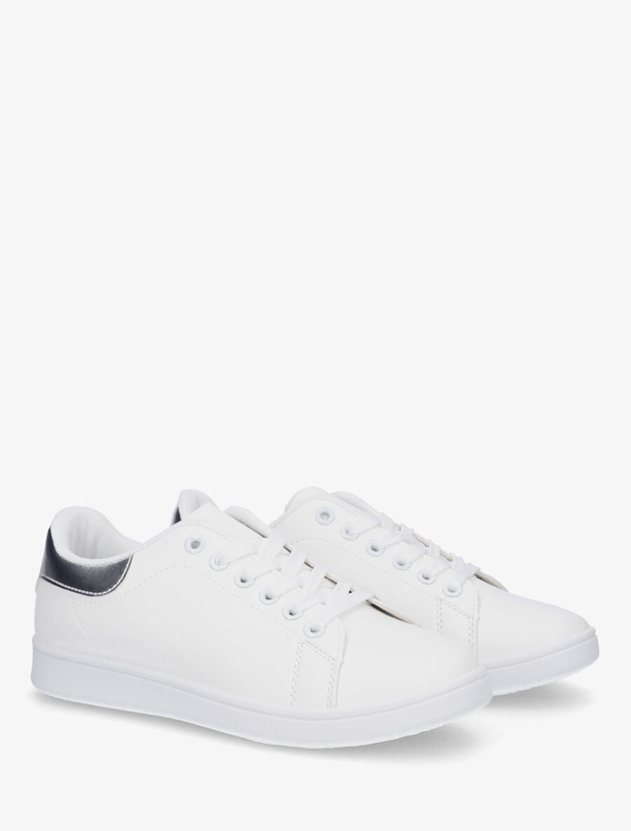 Sneakers classiques en simili - Argent - 4