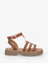 Nu-pieds style spartiates en simili - Camel - 1