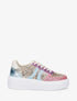 Sneakers pailletées en simili - Rose - 1