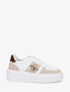 Sneakers en simili à empiècement bijou strassé - Beige - 1