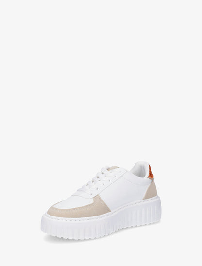 Sneakers en simili à empiècement bijou strassé - Orange - 3