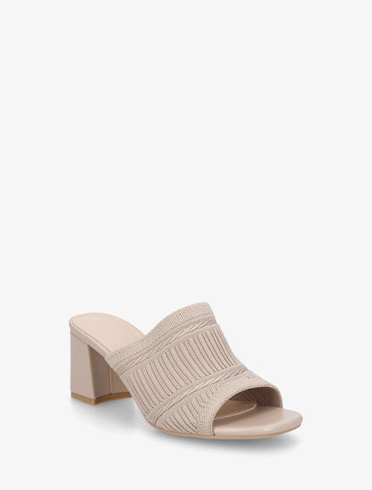 Mules à ganse en tissu - Taupe - 2