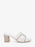 Mules en simili à motif damier - Blanc - 1