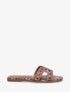 Claquettes en simili à imprimé léopard - Camel - 5