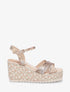 Sandales compensées imprimé python irisé - Beige - 1