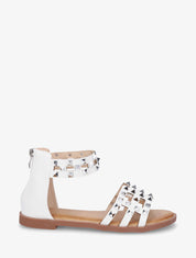 Nu-pieds cloutés en simili - Blanc - 1