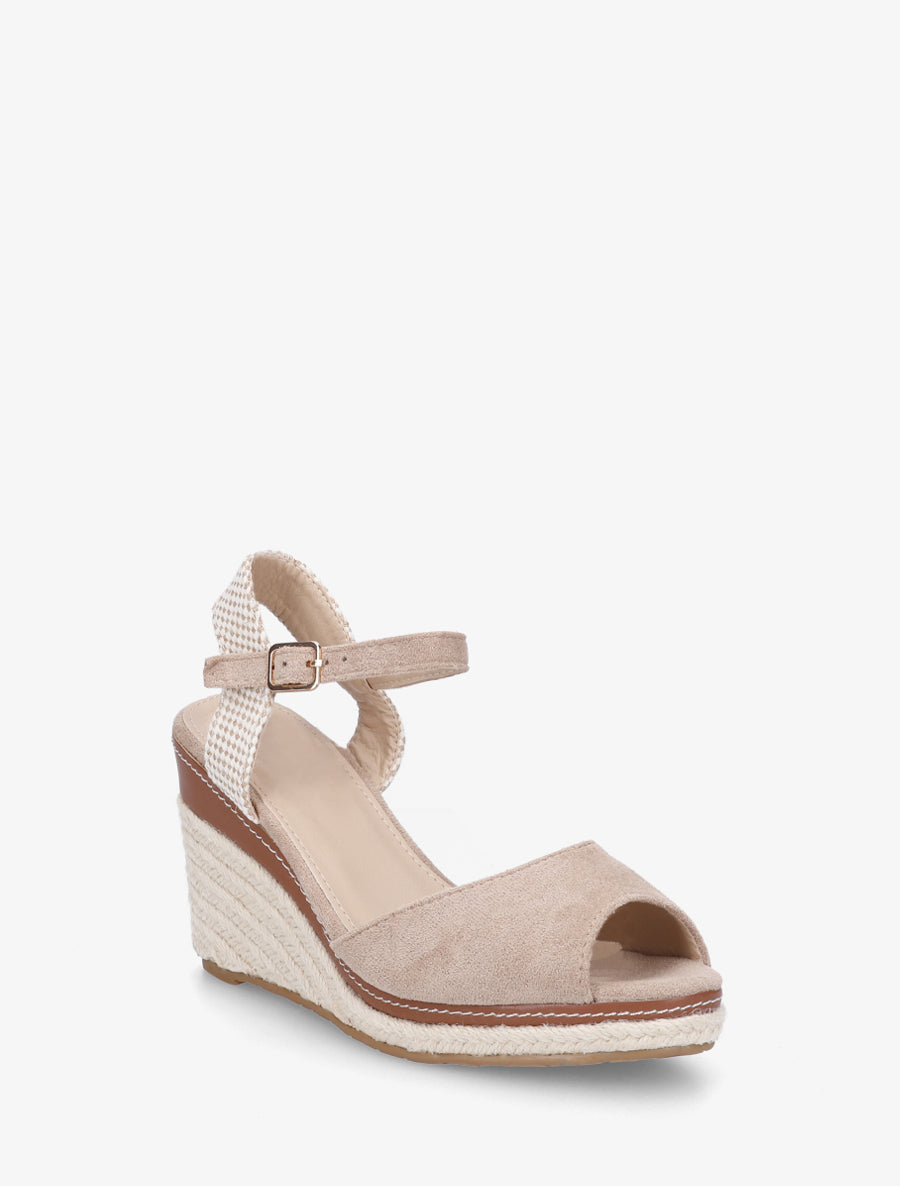 Sandali con zeppa in camoscio uni - Talpa