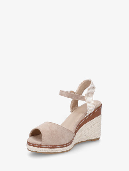 Sandali con zeppa in camoscio uni - Talpa