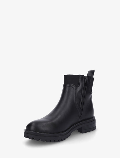 Bottines élastiquées plates en simili - Noir - 3