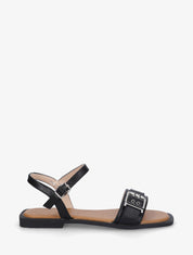Nu-pieds en simili à tour de cheville - Noir - 1