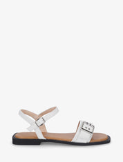 Nu-pieds en simili à tour de cheville - Blanc - 1