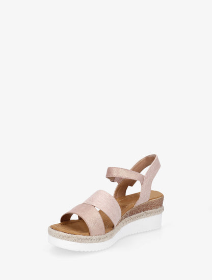 Sandales irisées à talon compensé - Rose - 3