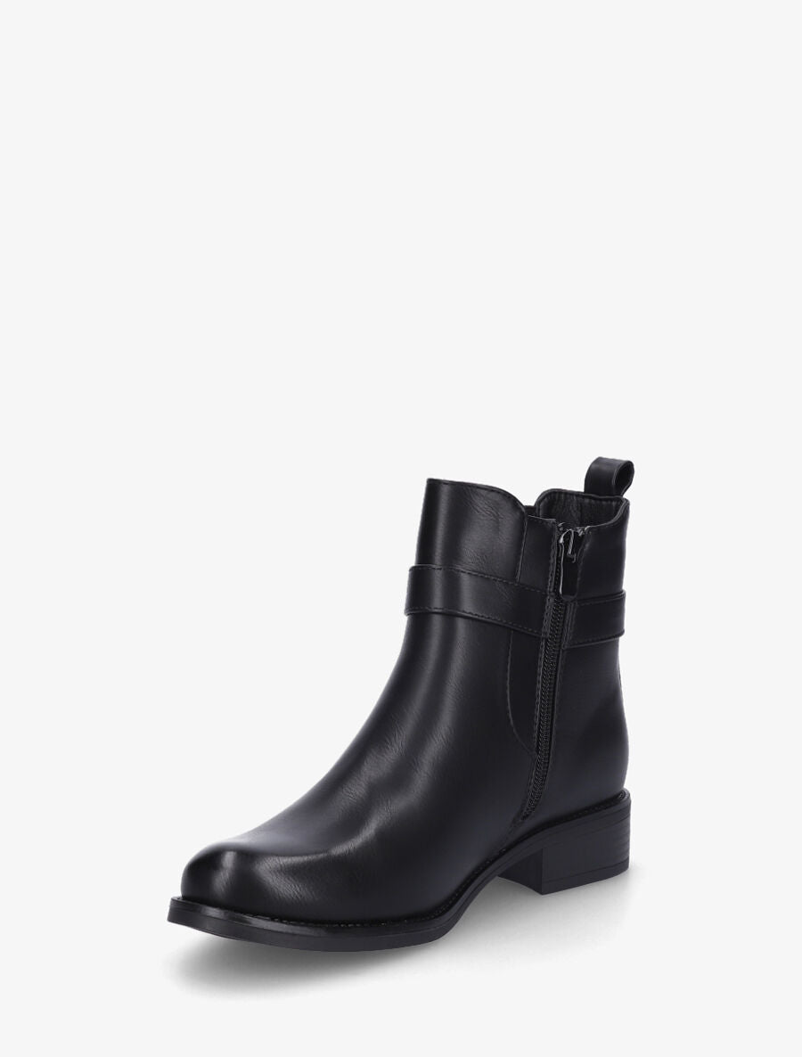 Bottines élastiquées en simili - Noir - 3