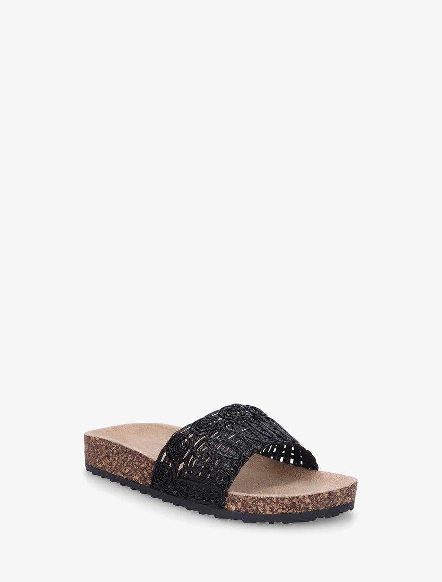 Claquettes à bride en cordelettes - Noir - 2