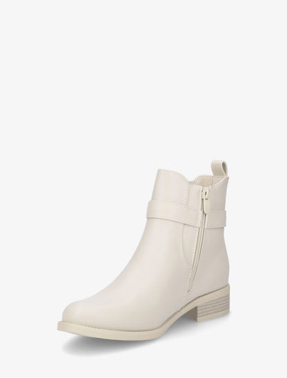 Bottines élastiquées en simili - Beige - 3