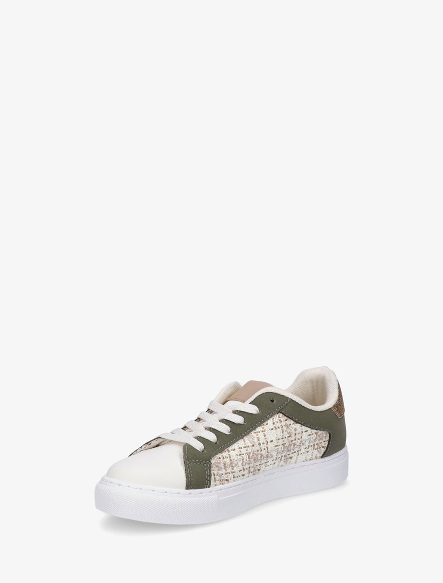 Baskets bimatière à étoile pailletée - Kaki - 3