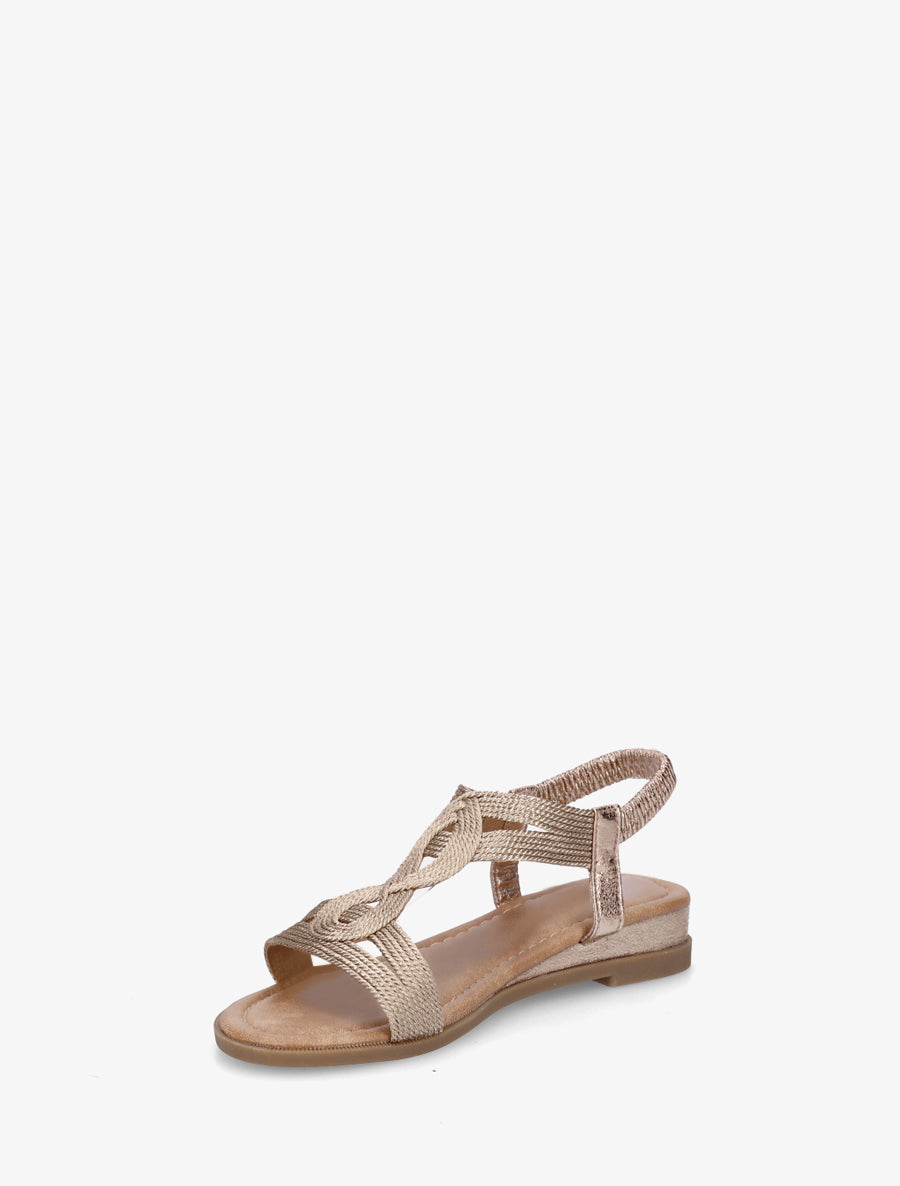 Nu-pieds style corde à tour de cheville élastiquée - Rose gold - 3