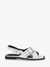 Nu-pieds en simili à brides croisées - Blanc - 1