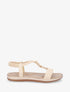 Sandales tressées à empiècement bijoux style jade - Beige - 1