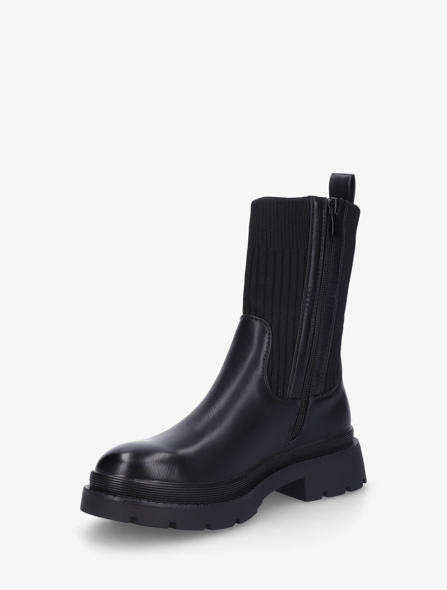 Boots bimatière à semelle crantée - Noir - 3