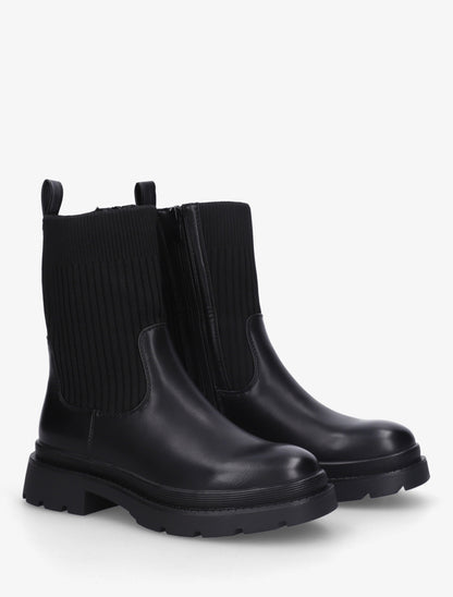 Boots bimatière à semelle crantée - Noir - 4