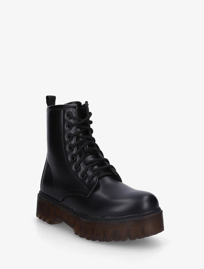 Boots style rangers à semelle crantée - Noir - 2
