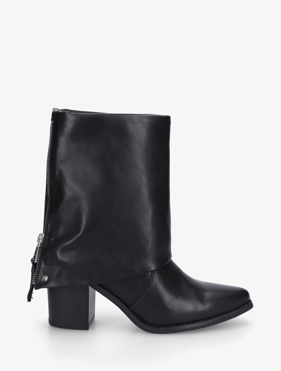 Bottines à revers et bouts pointus - Noir - 1