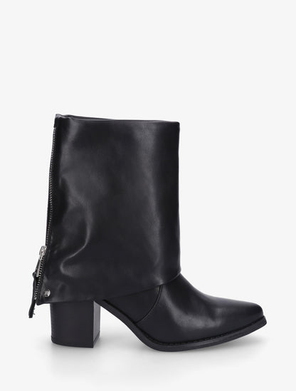 Bottines à revers et bouts pointus - Noir - 1