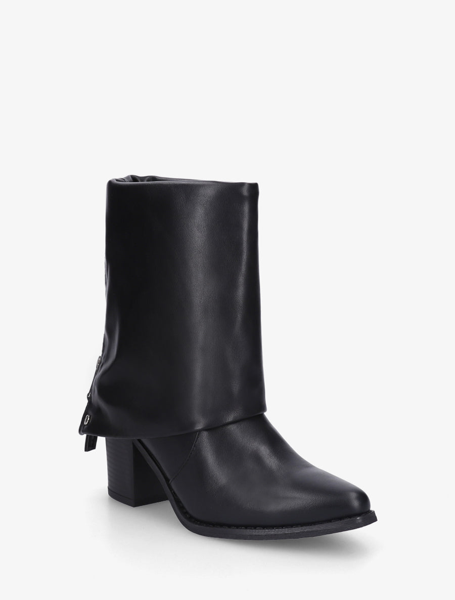Bottines à revers et bouts pointus - Noir - 2