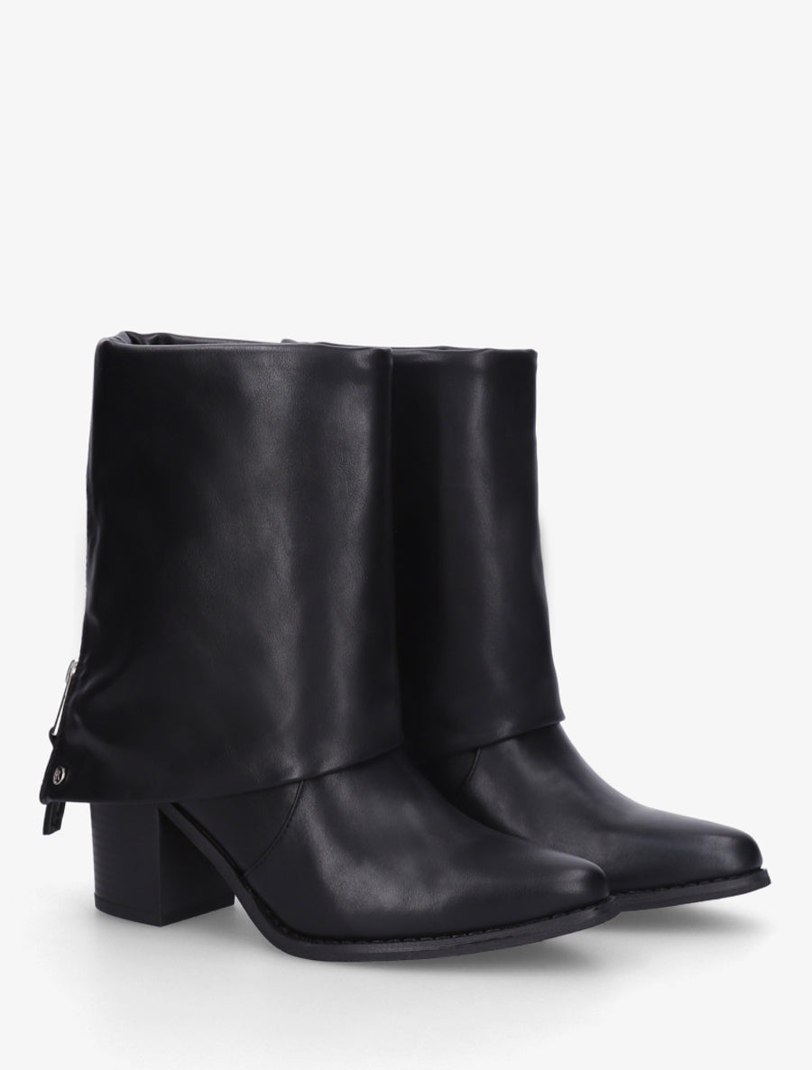 Bottines à revers et bouts pointus - Noir - 4