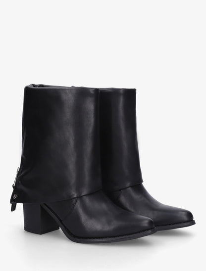 Bottines à revers et bouts pointus - Noir - 4