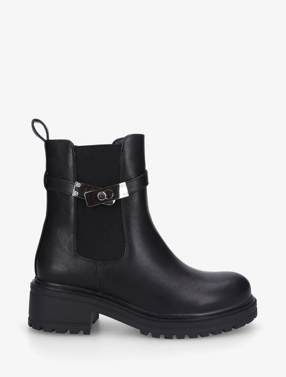 Bottines élastiquées à empiècement métallique - Noir - 1