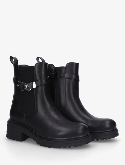 Bottines élastiquées à empiècement métallique - Noir - 4