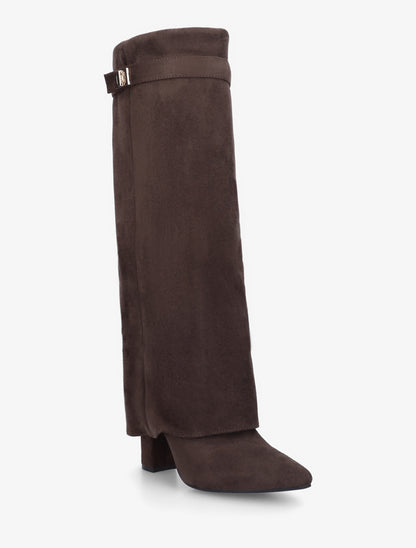 Bottes en suédine à revers - Marron - 2