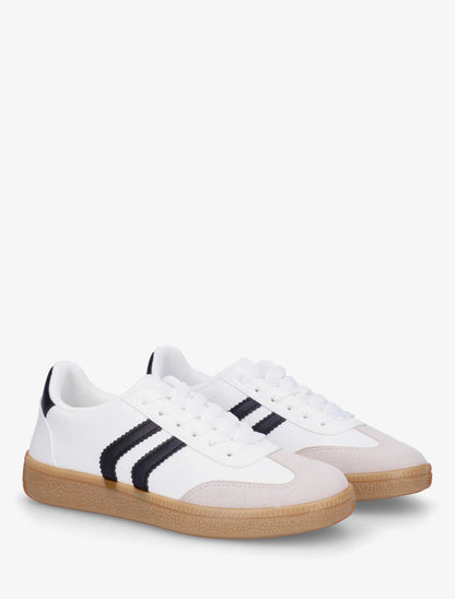 Sneakers à bandes contrastantes - Blanc - 4