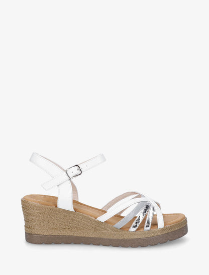 Sandales compensées brides croisées - Blanc - 1