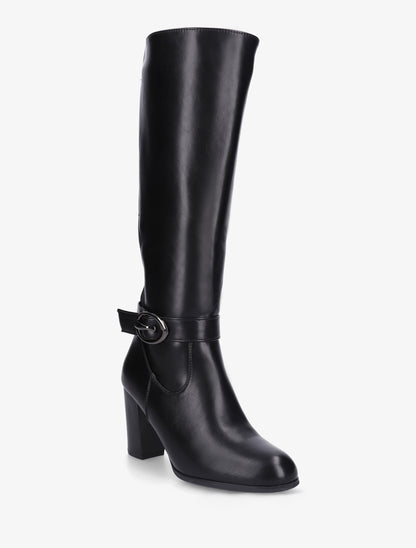 Bottes élastiquées à talon haut - Noir - 2
