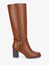 Bottes classqiues à talon en simili - Camel - 1