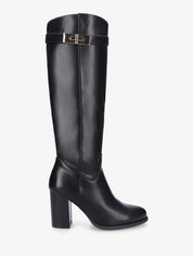 Bottes à talon en simili - Noir - 1