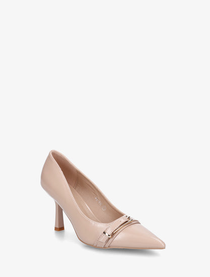 Escarpins à bout pointu et boucle - Taupe - 2