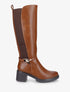 Bottes élastiquées en simili à boucle - Camel - 1