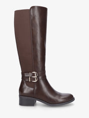 Bottes style cavalière à doucle boucle - Marron - 1