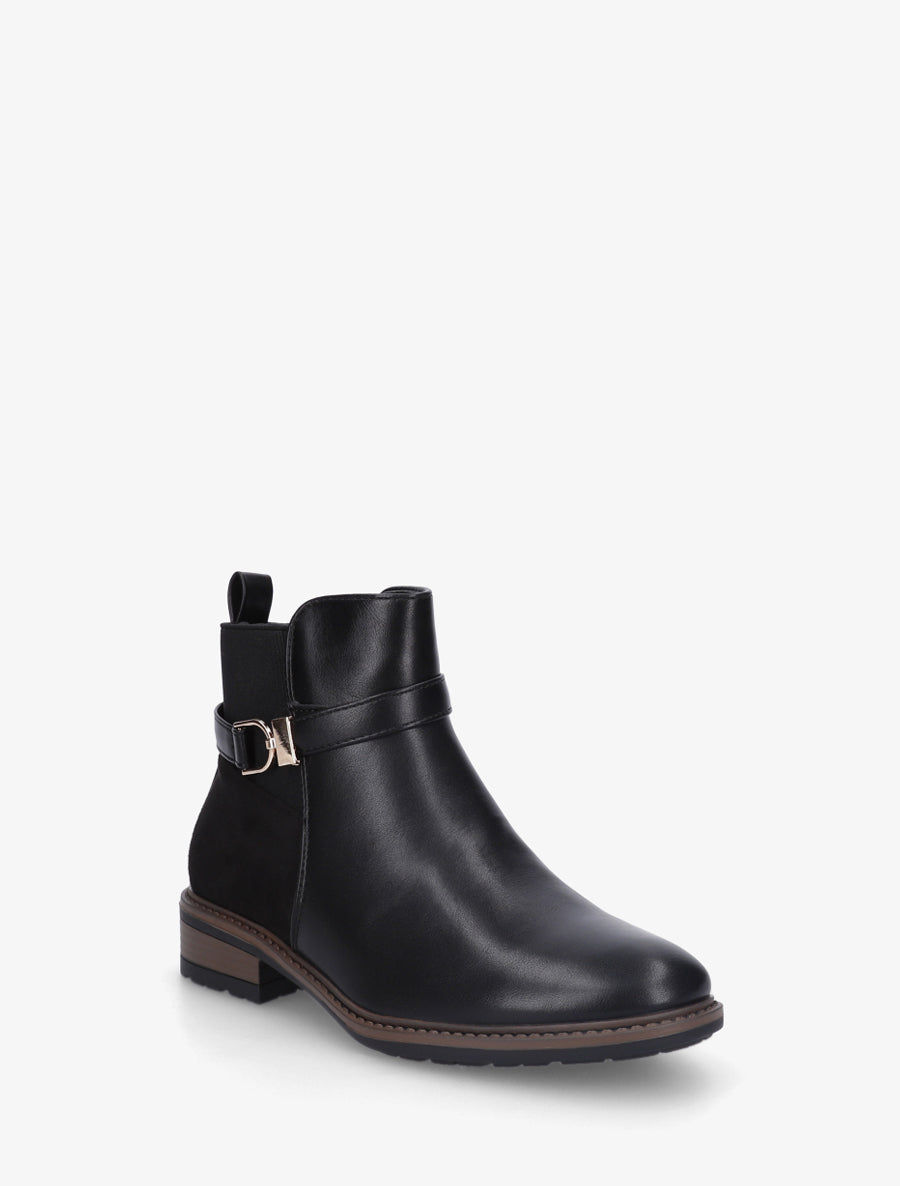 Bottines à boucle bi-matière - Noir - 2