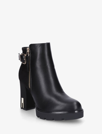 Bottines bi-matière à zip - Noir - 2