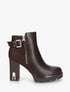 Bottines bi-matière à zip - Marron - 1