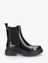 Bottines brillantes à semelle crantée et contrefort croco - Noir - 1