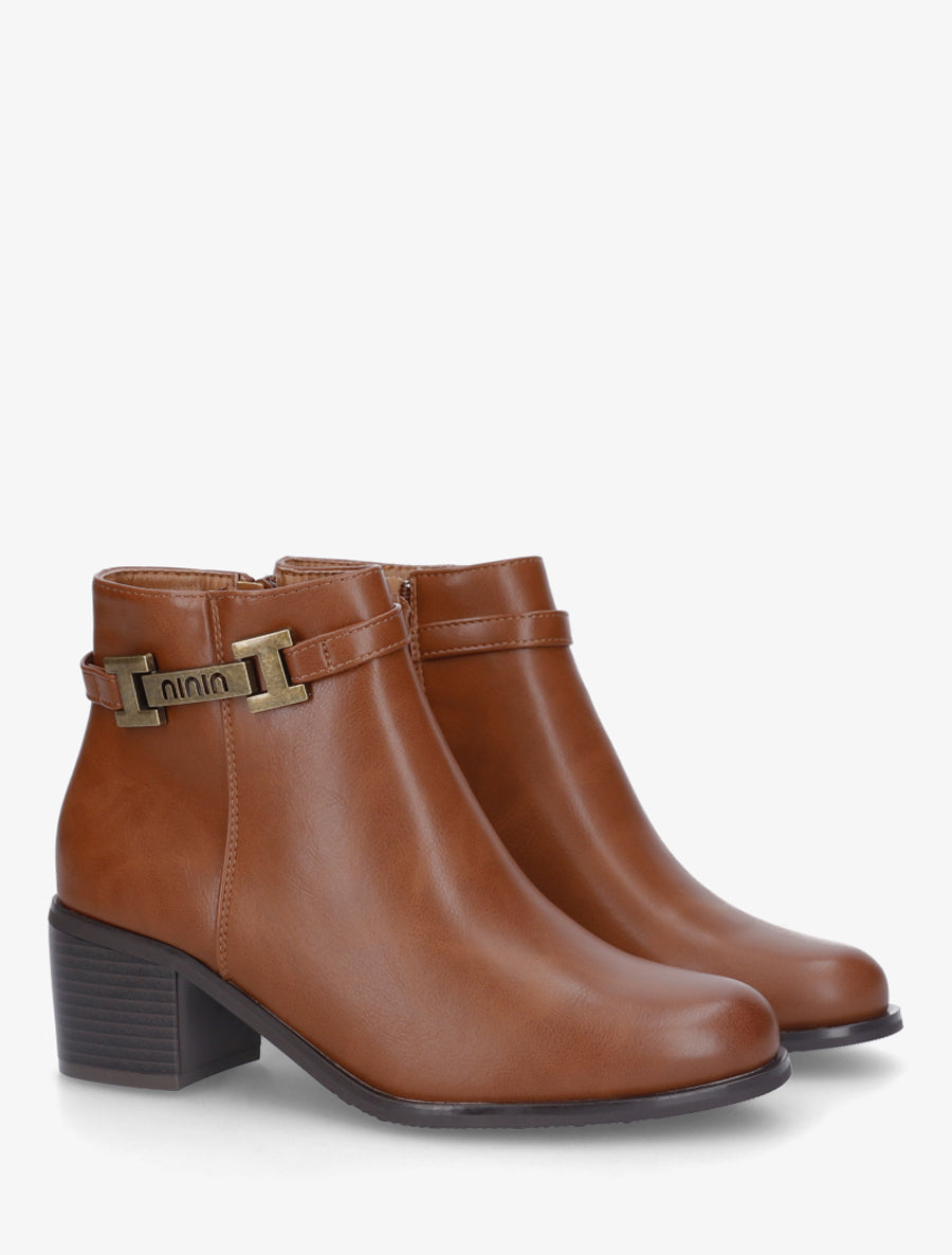 Bottines classiques à boucle - Camel - 4