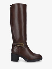 Bottes élastiquées en simili - Marron - 1