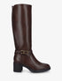 Bottes élastiquées en simili - Marron - 1