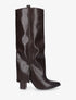 Bottes à revers à talon haut - Marron - 1